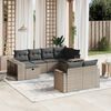 vidaXL 10 Piece Garden Sofa Set with Cushions Grey Poly Rattan