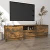vidaXL TV Cabinet Smoked Oak 140x35x40 cm Engineered Wood