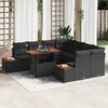 vidaXL Garden Sofa Set with Storage 9 pcs Black Poly rattan