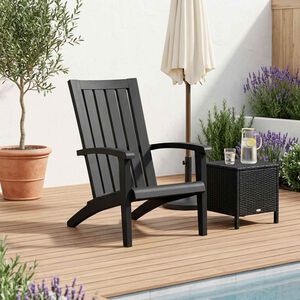 vidaXL Garden Adirondack Chair Black Polypropylene