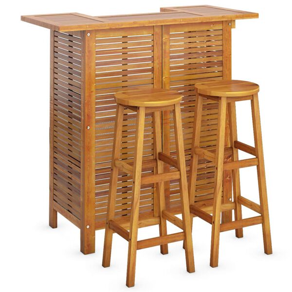vidaXL 3 Piece Garden Bar Set Solid Wood Acacia