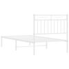 vidaXL Metal Bed Frame without Mattress with Headboard White 90x190cm