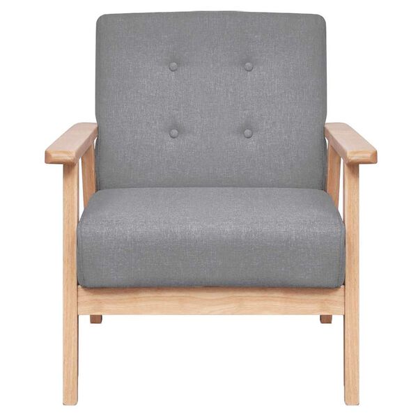 vidaXL Armchair Light Grey Fabric