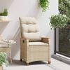 vidaXL Reclining Garden Chair Beige and Cream 64 x 57.5 x 112 cm
