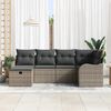 vidaXL Garden Sofa Set with Cushion Manual 6 pcs Grey Poly rattan
