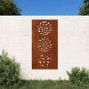 vidaXL Garden Wall Decoration 105x55 cm Corten Steel Leaf Design