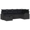 vidaXL Sofa Set 6 pcs Black Poly Rattan