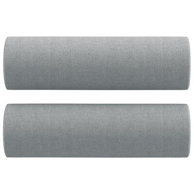 vidaXL 2-Seater Sofa with Throw Pillows Light Grey 140 cm Fabric