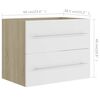 vidaXL 2 Piece Bathroom Furniture Set White and Sonoma Oak Engineered Wood