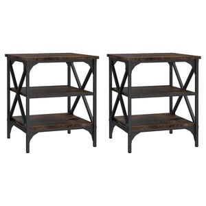 vidaXL Side Tables 2 pcs Smoked Oak 40x42x50 cm Engineered Wood