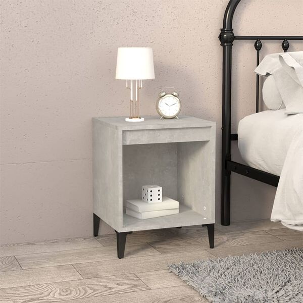 vidaXL Bedside Cabinets 2 pcs Concrete Grey 40x35x50 cm