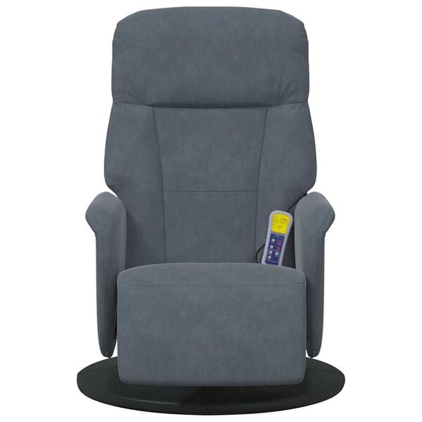 vidaXL Massage Recliner Chair with Footrest Dark Grey Velvet