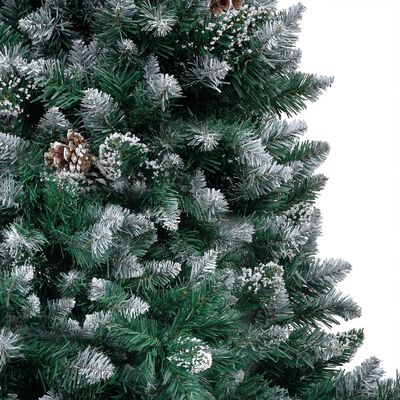 vidaXL Artificial Christmas Tree LEDs&Pine Cones&White Snow 180 cm