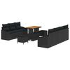 vidaXL Garden Sofa Set 10 pcs Black Poly Rattan