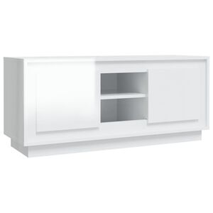 vidaXL TV Cabinet High Gloss White 102x35x45 cm Engineered Wood
