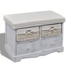 vidaXL Storage Bench White 62x33x42 cm Paulownia Wood