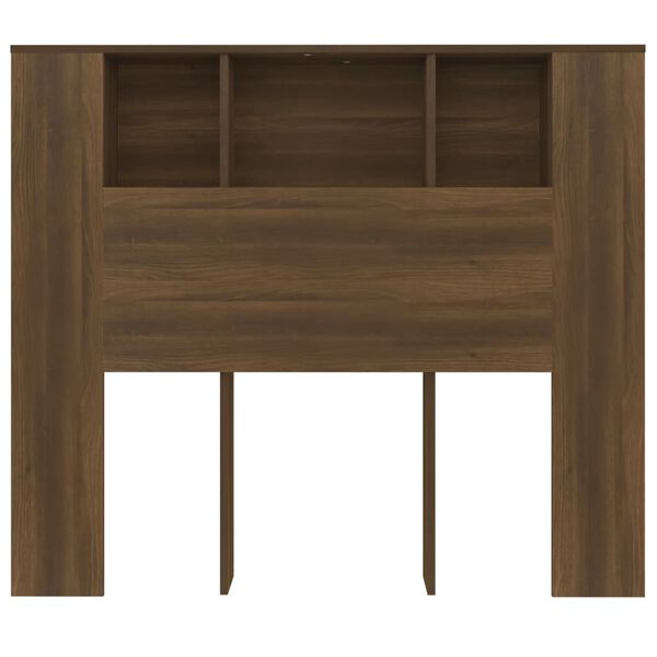 vidaXL Headboard Cabinet Brown Oak 120x18.5x102.5 cm