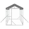 vidaXL Outdoor Dog Kennel with Roof Silver 2x6x2.5 m Galvanised Steel