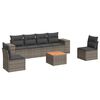 vidaXL 7 Piece Garden Sofa Set with Cushions Grey Poly Rattan