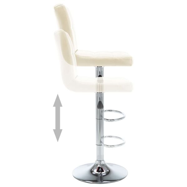 vidaXL Bar Stools 2 pcs Cream Faux Leather