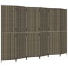 vidaXL Room Divider 6 Panels Grey Poly Rattan