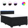 vidaXL Box Spring Bed with Mattress Black Queen Velvet