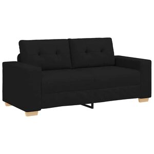vidaXL Loveseat Sofa Black 180x77x82 cm Fabric