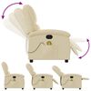 vidaXL Massage Recliner Chair Cream Fabric