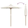 vidaXL Garden Parasol Cream White Ø 217 x 230 cm Bamboo