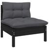 vidaXL 10 Piece Garden Lounge Set with Cushions Black Pinewood