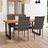 vidaXL 5 Piece Garden Dining Set Poly Rattan Grey