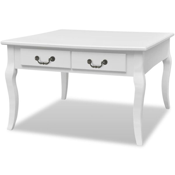 vidaXL vidaXL Coffee Table with 4 Drawers White
