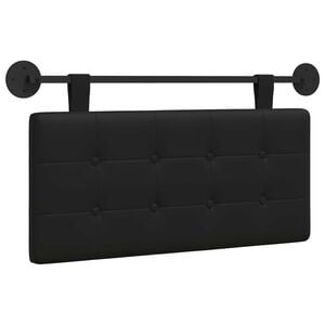 vidaXL Hanging Headboard Black Faux Leather