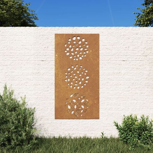 vidaXL Garden Wall Decoration 105x55 cm Corten Steel Leaf Design
