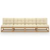 vidaXL 4-Seater Garden Sofa with Cushions Solid Pinewood