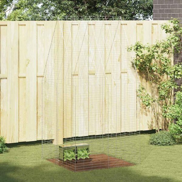 vidaXL Rabbit Cage Silver 100 x 100 x 210 cm Galvanised Steel