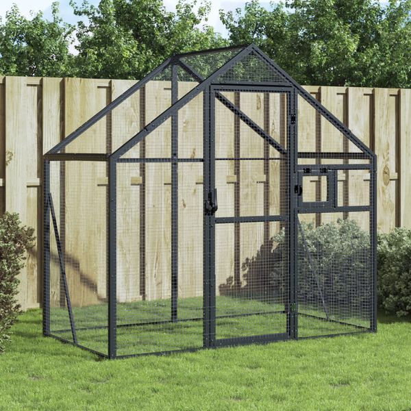 vidaXL Aviary Anthracite 179x100x185 cm Aluminium