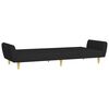 vidaXL 2-Seater Sofa Bed with Footstool Black Fabric
