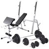 vidaXL Workout Bench with Weight Rack, Barbell and Dumbbell Set 120 kg