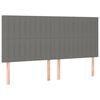 vidaXL LED Headboard Dark Grey 160x5x118/128 cm Fabric