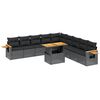 vidaXL 11 Piece Garden Sofa Set with Cushions Black Poly Rattan