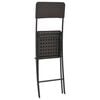 vidaXL Folding Bar Chairs 2 pcs HDPE and Steel Brown Rattan Look