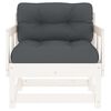 vidaXL Garden Chairs with Cushions 2 pcs White Solid Wood Pine