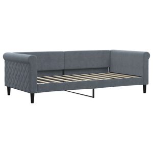 vidaXL Day Bed without Mattress Dark Grey 90x190 cm Velvet