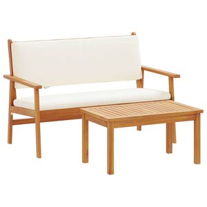 vidaXL Garden Sofa Set 2 pcs Cream White Solid Acacia Wood