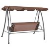 vidaXL Outdoor Swing Bench with Canopy Coffee