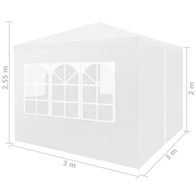 vidaXL Party Tent 3x3 m White