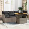 vidaXL 5 Piece Garden Sofa Set with Cushions Grey Poly Rattan
