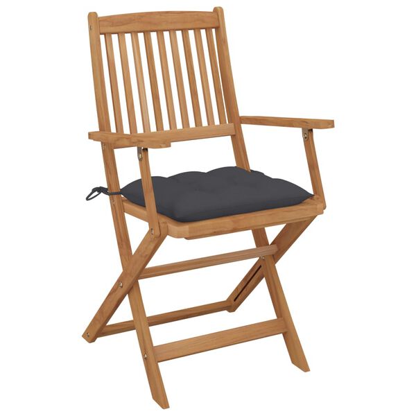 vidaXL Folding Garden Chairs 6 pcs with Cushions Solid Wood Acacia
