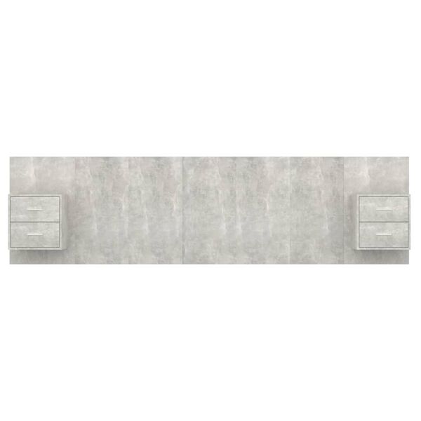vidaXL Bed Headboard with Cabinets Concrete Grey Engineered Wood
